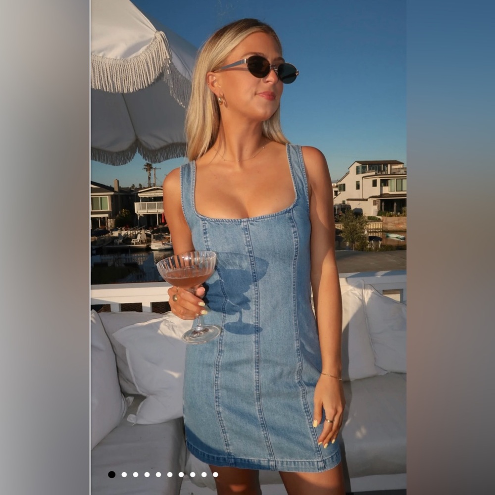 Show Me Your MuMu Light Blue Denim Steph Mini Dress
